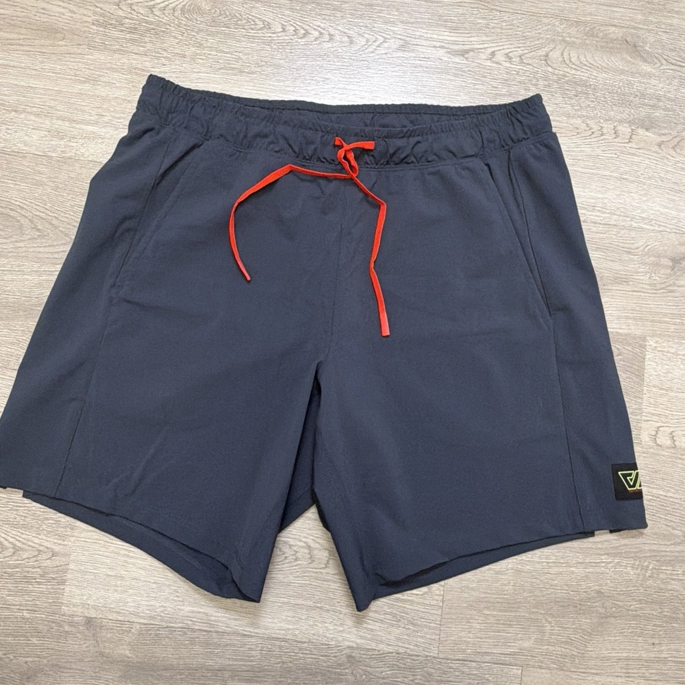 Wolaco Warren Shorts Mens M Blue Red 7" Performance Running Athletic Stretch